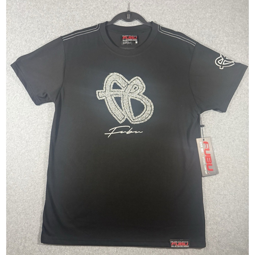 FUBU New York City Official Graphic Print T-Shirt with Glitter Logo M NWT
